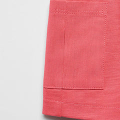 MANGO CORAL RED ELASTIC WAIST BERMUDA SHORTS 67047917