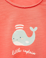 MANGO CORAL RED LITTLE CAPTAIN T-SHIRT