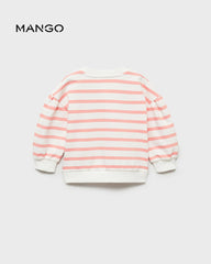 MANGO CORAL RED STRIPED SUNNY SWEATSHIRT 87065963