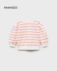 MANGO CORAL RED STRIPED SUNNY SWEATSHIRT 87065963
