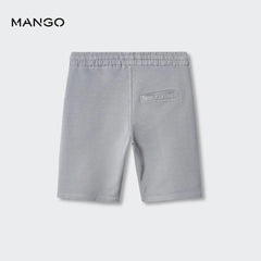 MANGO LIGHT GREY COTTON SHORTS WITH ELASTIC WAIST 47087836