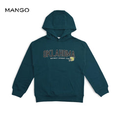 MANGO DARK GREEN OKALOHAMA PRINTED HOODIE