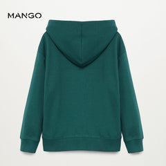 MANGO DARK GREEN ZIPPED HOODIE 1984