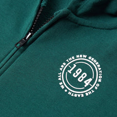 MANGO DARK GREEN ZIPPED HOODIE 1984