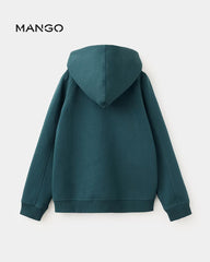 MANGO DARK GREEN ZIPPR HOOD 37044428