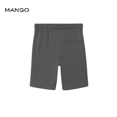 MANGO DARK GREY COTTON JEGGER BERMUDA SHORT
