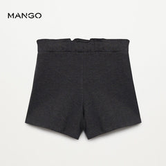 MANGO DARK GREY PAPER BAG KNITTED SHORTS