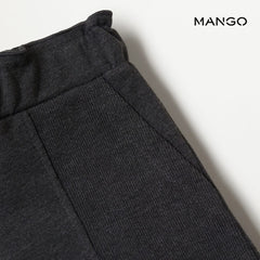 MANGO DARK GREY PAPER BAG KNITTED SHORTS