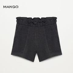 MANGO DARK GREY PAPER BAG KNITTED SHORTS