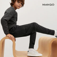 MANGO DARK GREY POCKET JOGGER TROUSERS