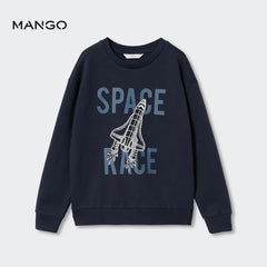 MANGO DARK BLUE SPACE RACE SWEATSHIRT