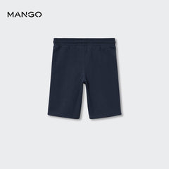MANGO DARK NAVY COTTON BERMUDS SHORTS 37017877