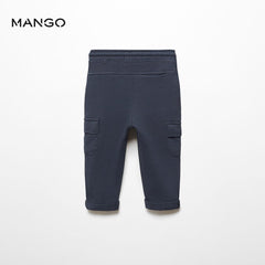 MANGO DARK NAVY COTTON CARGO TROUSER 67034458