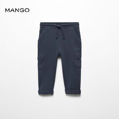 MANGO DARK NAVY COTTON CARGO TROUSER 67034458