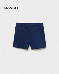 MANGO DARK NAVY COTTON SHORTS WITH DRAWSTRINGS 87035964