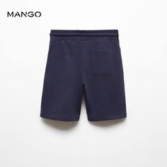 MANGO NAVY COTTON SHORTS WITH ELASTIC WAIST 67044783