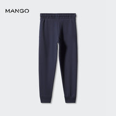 MANGO DARK NAVY DRAWSTRING JOGGER TROUSER 57001041