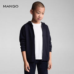 MANGO DARK NAVY FRANCIA ZIPPED HOODIE 77032923