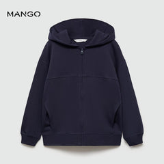 MANGO DARK NAVY FRANCIA ZIPPED HOODIE 77032923