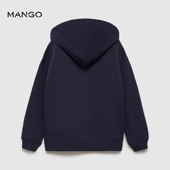 MANGO DARK NAVY FRANCIA ZIPPED HOODIE 77032923