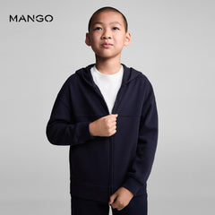 MANGO DARK NAVY FRANCIA ZIPPED HOODIE 77032923