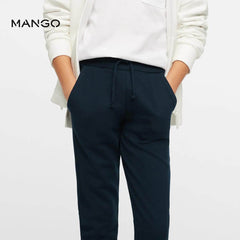MANGO DARK NAVY JOGGER STYLE TROUSER 37001059