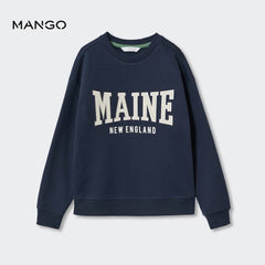 MANGO DARK NAVY MAINE EMBROIDERED SWEATSHIRT 3793