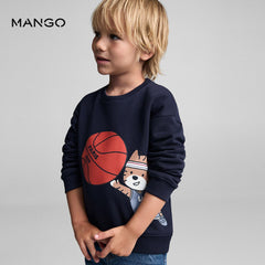 MANGO DARK NAVY PARIS PRINTED SWEATSHIRT