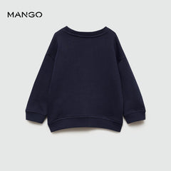 MANGO DARK NAVY PARIS PRINTED SWEATSHIRT