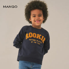 MANGO DARK NAVY ROOKIE TEXTURED SWEATSHIRT 31274