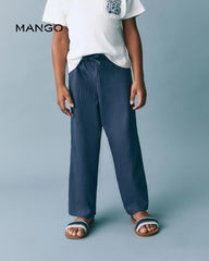 MANGO DARK NAVY STAIGH BOW TROUSER 87065962