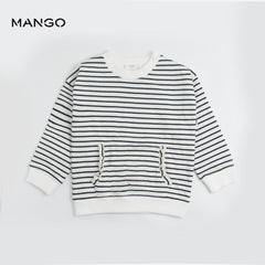 MANGO DARK NAVY STRIPED SWEATSHIRT 57072522