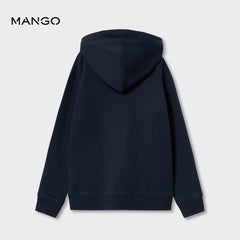 MANGO DARK NAVY ZIIPED HOODIE 1030