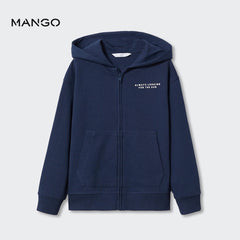MANGO DARK NAVY ZIP SWEATSHIRT HOODIE 77836
