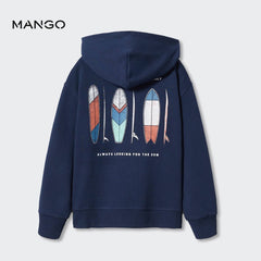 MANGO DARK NAVY ZIP SWEATSHIRT HOODIE 77836