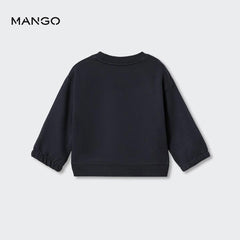 MANGO DEEP NAVY BLUE MAGIC EMBROIDERED SWEATSHIRT