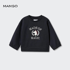 MANGO DEEP NAVY BLUE MAGIC EMBROIDERED SWEATSHIRT