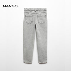 MANGO DENIM GREY MOM FIT JEANS 57003801