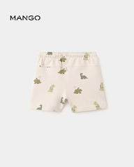 MANGO DINO PRINT COTTON BERMUDA SHORTS