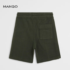 MANGO GREEN DRAWSTRING BERMUDA SHORTS