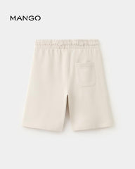 MANGO ECRU BASICCOTTON BERMUDA SHORTS