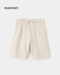 MANGO ECRU BASICCOTTON BERMUDA SHORTS