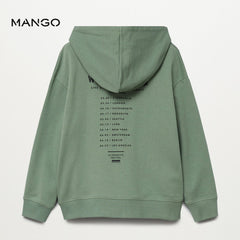 MANGO FOREST GREEN ZIPPER HOODIE