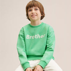 MNG GREEN BROTHER PRINTED COTTON SWEATSHIRT