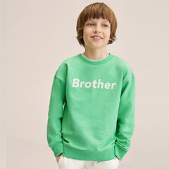 MNG GREEN BROTHER PRINTED COTTON SWEATSHIRT