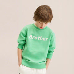 MNG GREEN BROTHER PRINTED COTTON SWEATSHIRT