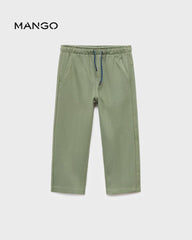MANGO GREEN COTTON DRAWSTRING JOGGER TROUSER 17075153