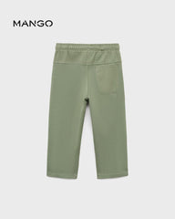 MANGO GREEN COTTON DRAWSTRING JOGGER TROUSER 17075153