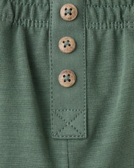 MANGO GREEN COTTON ROLLED HEM SHORTS