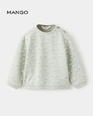 MANGO GREEN FLORAL PRINTED SWEATSHIRT
